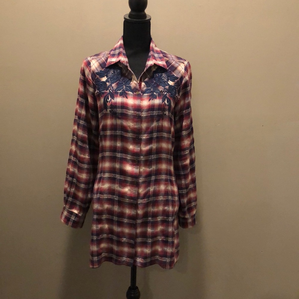 Johnny Was 3J Workshop Flannel Shirt Size M
